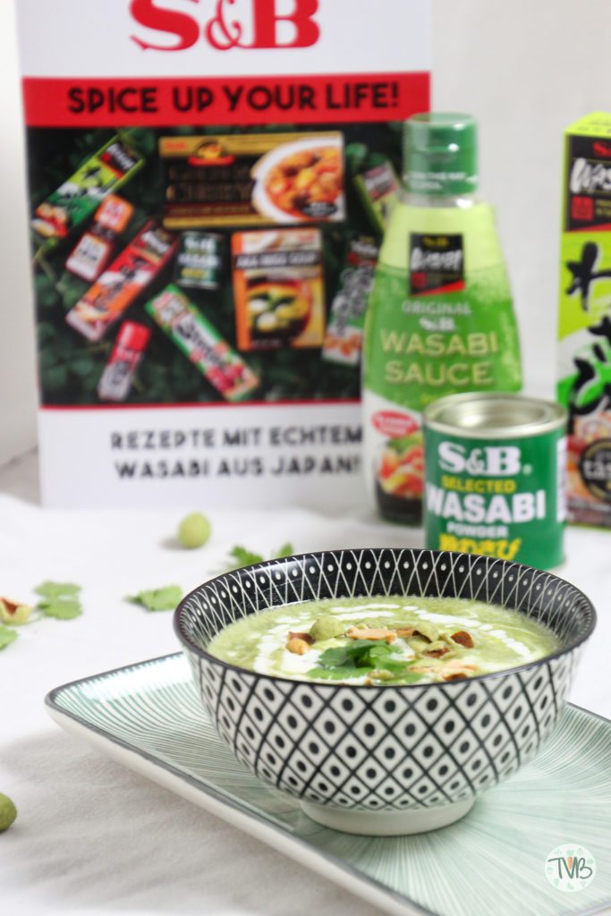 Erbsen Wasabi Creme Suppe, Vegan, vegetarisch, S&B