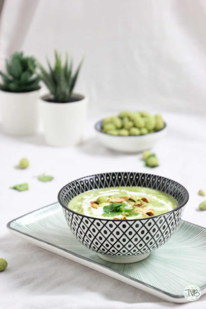 Erbsen Wasabi Creme Suppe, Vegan, vegetarisch, S&B