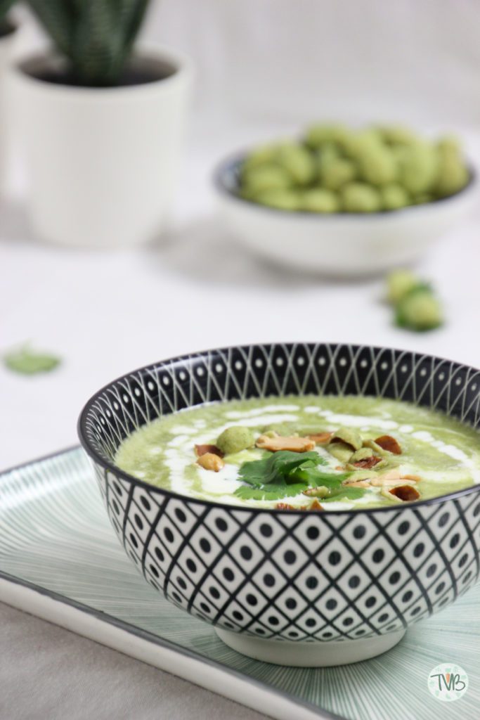 Erbsen Wasabi Creme Suppe, Vegan, vegetarisch, S&B