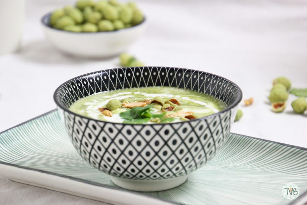 Erbsen Wasabi Creme Suppe, Vegan, vegetarisch, S&B