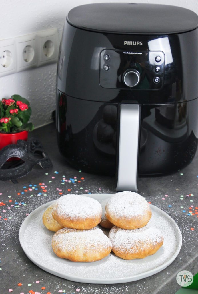 Vegane Krapfen, marillen Marmelade aus Philips Airfryer