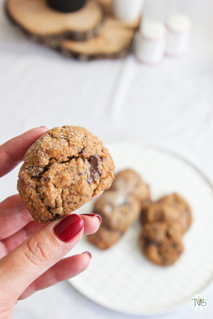 Vegane Schoko Kekse, pflanzlich, dunkle Schokolad, ohne Zucker