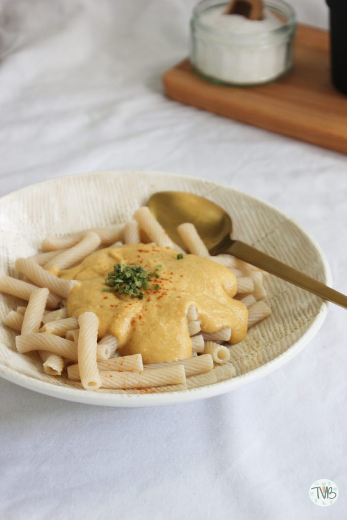 Mac and cheese vegan Cashew, tapioka stärke, rein pflanzlich, Karotte, Kartoffel