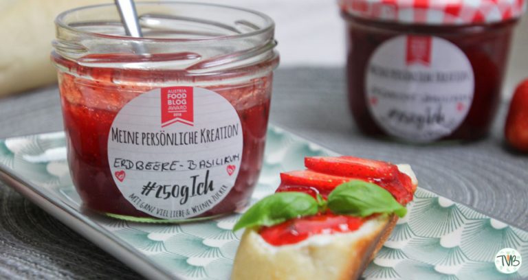 Erdbeer-Basilikum Marmelade #kreativeinkochen - Tschaakii&amp;#39;s Veggie Blog