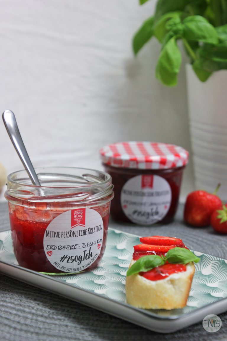 Erdbeer-Basilikum Marmelade #kreativeinkochen - Tschaakii&amp;#39;s Veggie Blog