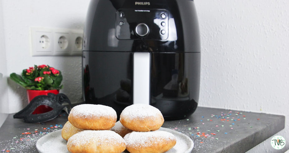 Vegane Krapfen, marillen Marmelade aus Philips Airfryer